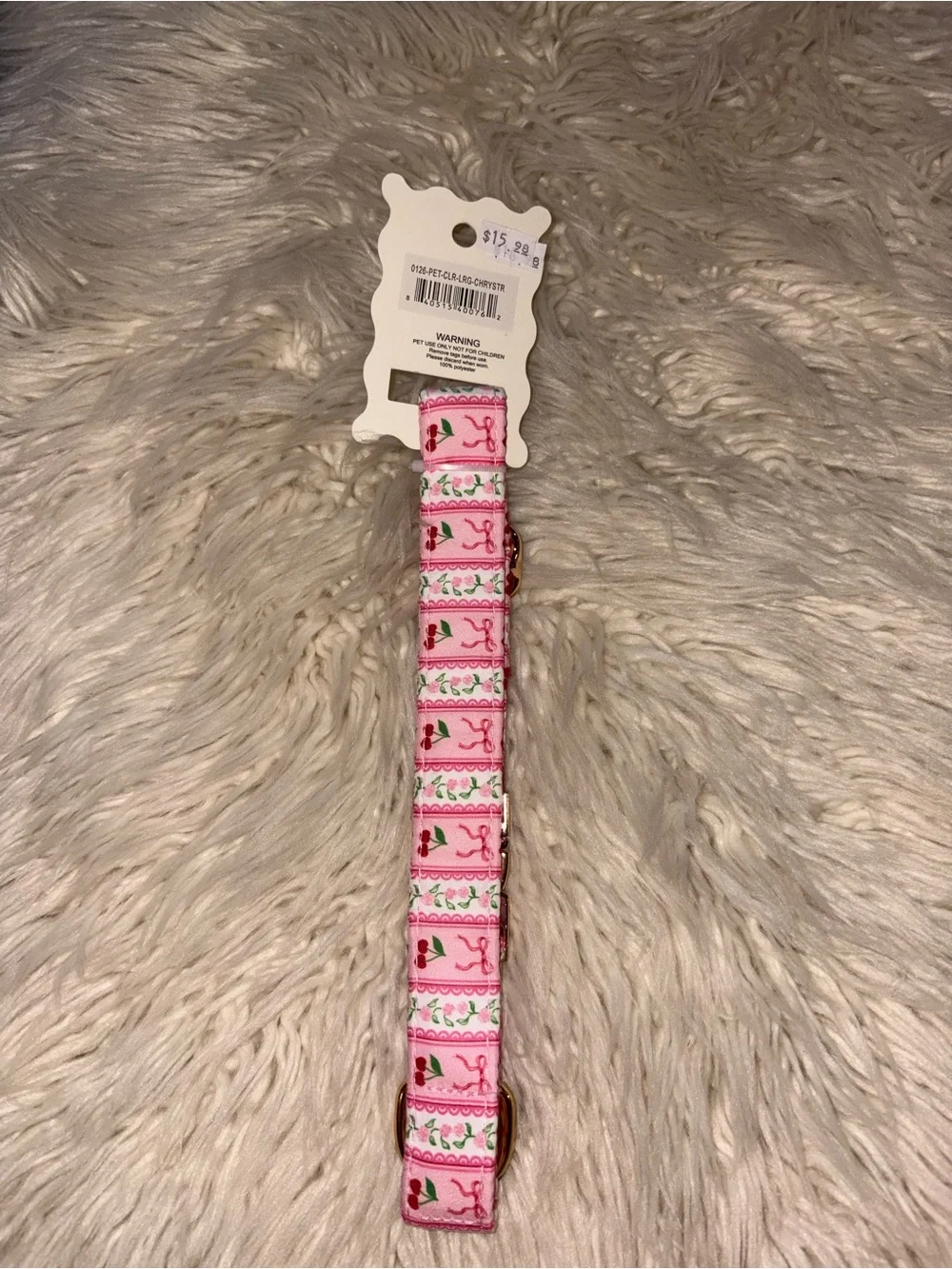 Simply Southern The Pawsome Pet Collar Pink Cherries & Bows Med - Large Dog